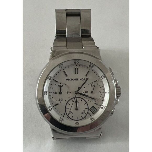 Michael Kors MK-5221 Chronograph Date Stainless Steel Watch New Battery - Picture 1 of 7